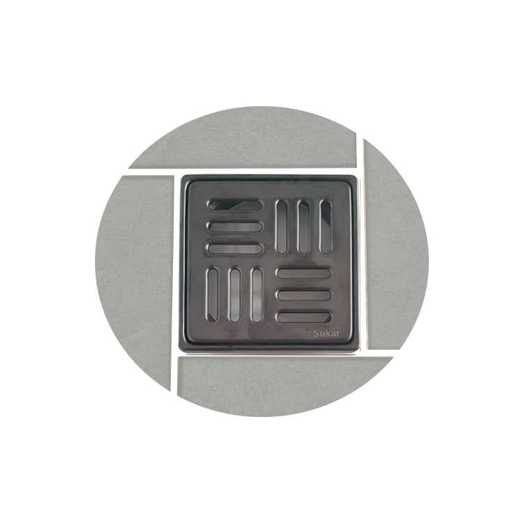 10x10 Siyah Çizgili Yer Süzgeci Izgarası Çizgi