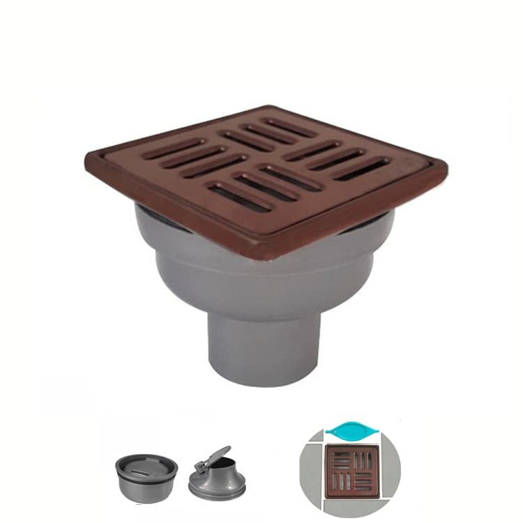 Bronz Yer Süzgeci Slot 10x10 - Alttan Çıkışlı