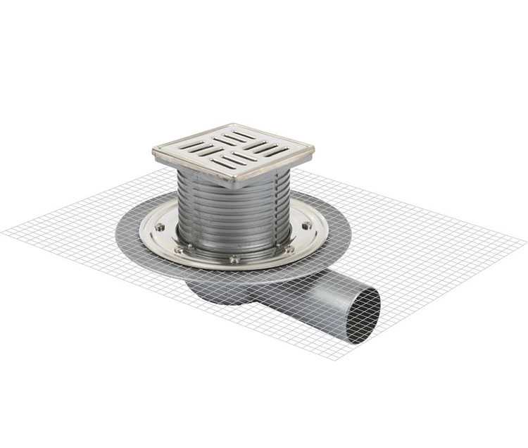 Sukar Line 14 10x10 Paslanmaz Flanşlı Yer Süzgeci Yandan Çıkışlı 7050-10-1 - Görsel 1