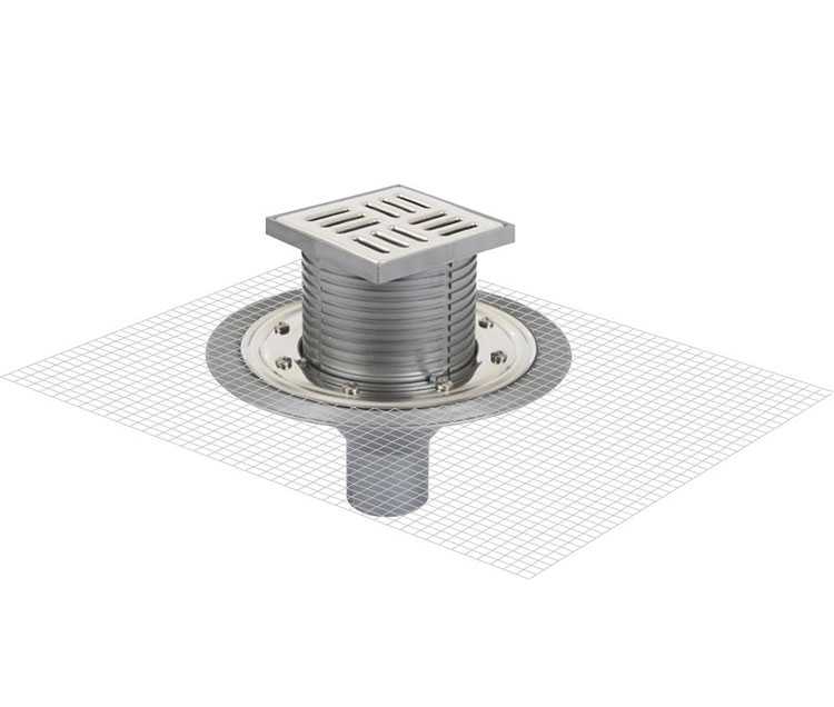 Sukar Line 14 10x10 Plastik Çerçeveli Flanşlı Yer Süzgeci Alttan Çıkışlı 6050-10