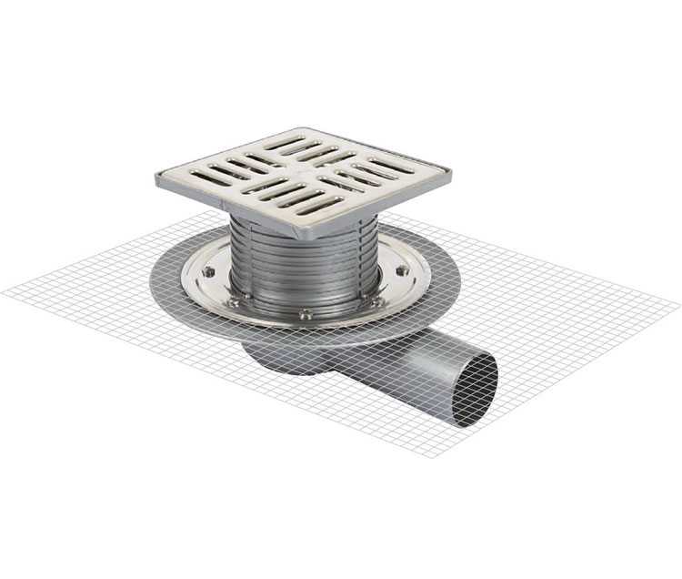 Sukar Line 14 15x15 Plastik Çerçeveli Flanşlı Yer Süzgeci Yandan Çıkışlı 6100-15 - Görsel 1