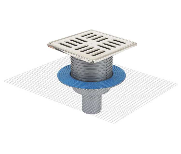 Sukar Line 10 15x15 Paslanmaz Yer Süzgeci Alttan Çıkışlı 5050-15-1