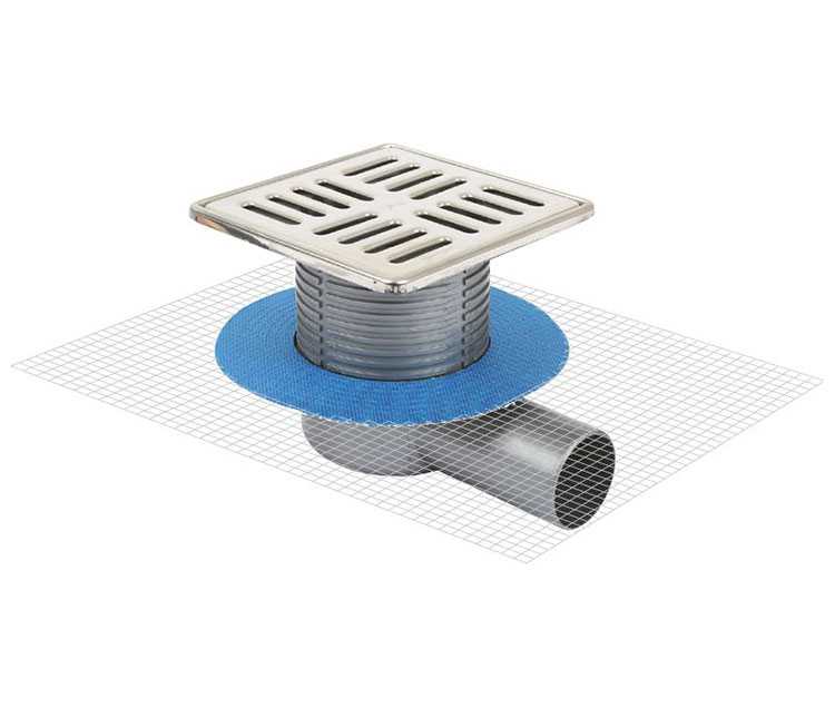 Sukar Line 10 15x15 Paslanmaz Yer Süzgeci Yandan Çıkışlı 4050-15-1